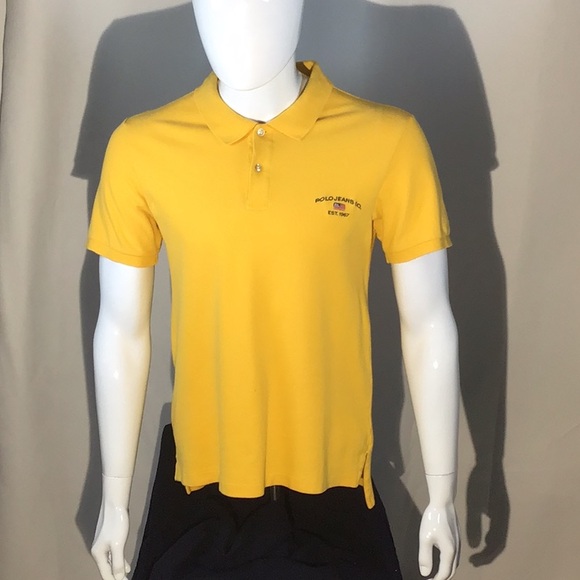 🔅SALE🔅 Vintage Ralph Lauren Polo Jeans Co. polo shirt, yellow, medium. - Picture 1 of 7